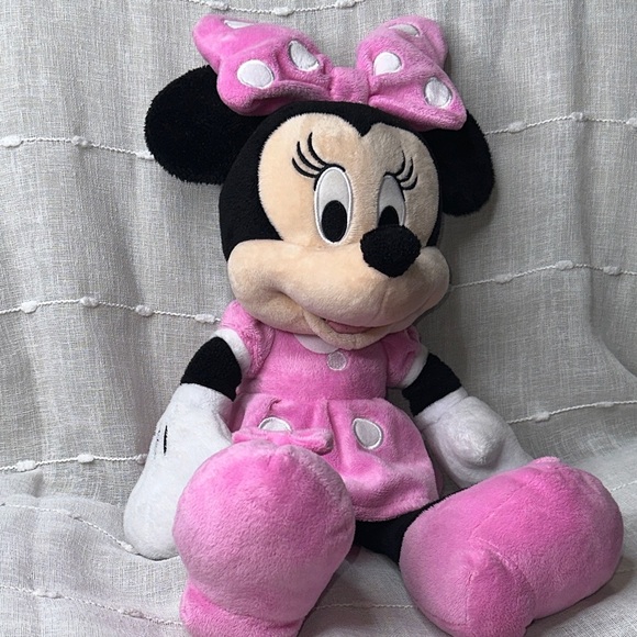 Disney Minnie Mouse 21" Large Plush Cuddle Pink & White Polka Dot Dress, Bow GUC - Picture 8 of 16